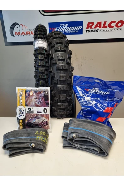 TDT TYRES SET 460-18 VE 300-21 CROSS ÖN/ARKA TAKIM+ İÇ LASTİKLERİ İLE BİRLİKTE - 1