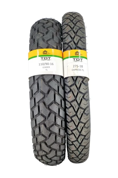 TDT TYRES Kanuni Seyhan, Honda Cbf 150, 110/90-16 Ve 275-18 Tl Dubleks Lastik Set - 2