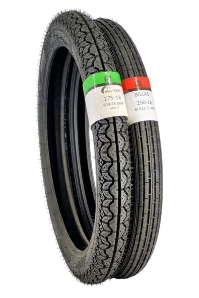 Billas 275-18 VE 250-18 TT (TUBETYPE - İÇ LASTİKLİ TİP) LASTİK TAKIMI ürün görseli