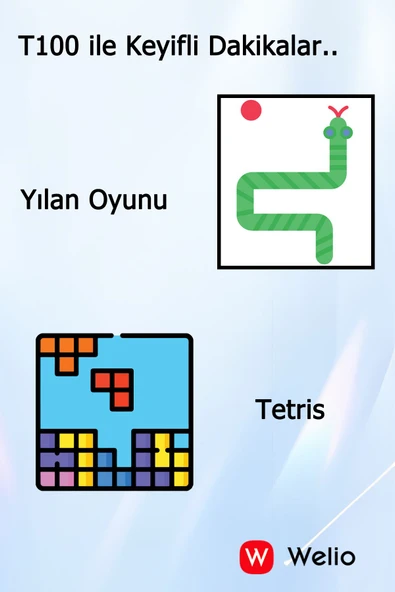 Welio Wkey T100 Tuşlu Cep Telefonu Kamerasız Asker Telefonu Yaşlı Cep Telefonu (KVK GARANTİLİ) Siyah/mavi - 3