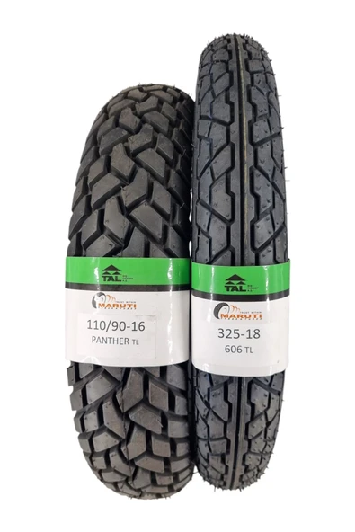 MARUTİ TYRES Kanunı Seyhan, 110/90-16 Tl Ve 325-18 Tl Dubleks Lastik Set - Resim 4