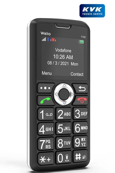 Welio Wkey T100 Tuşlu Cep Telefonu Kamerasız Asker Telefonu Yaşlı Cep Telefonu (KVK GARANTİLİ)