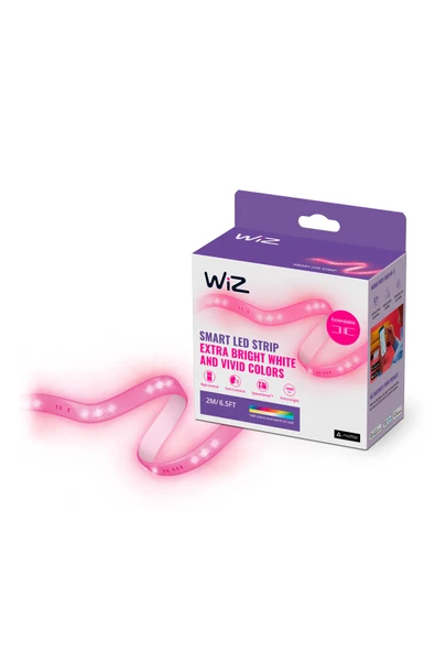 Renkli Ambiyans Akıllı Led Şerit 2 Metre (Güç Adaptörü dahildir) - Matter, Google Home, Alexa Uyumlu