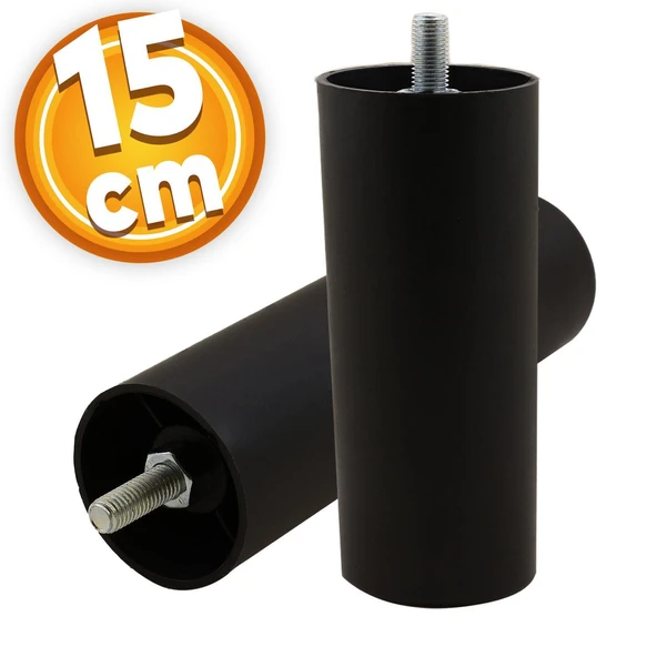 Mobilya Kanepe Sehpa TV Ünitesi Koltuk ince Diş Orta Destek Ayağı 15 cm Siyah Baza Ayak 4 Adet - Resim 6