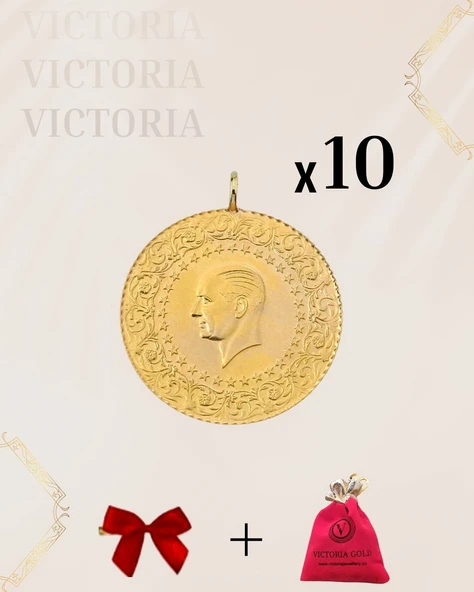 VICTORIA GOLD 10 Adet Çeyrek Altın Eski Tarihli (KULPLU 22 AYAR)