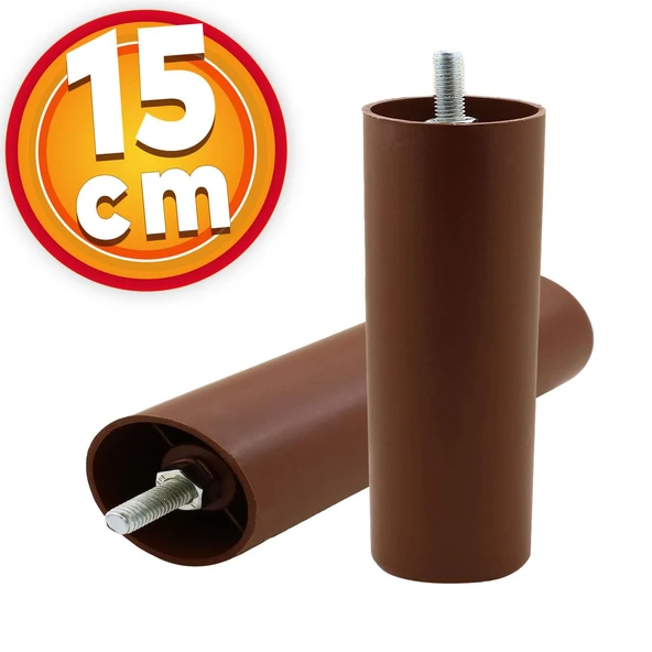 Mobilya Kanepe Sehpa TV Ünitesi Koltuk İnce Diş Orta Destek Ayağı 15 cm Kahverengi Baza Ayak 4 Adet - Resim 6