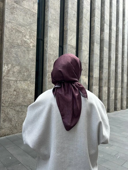 Pamuklu Soft İnci Desen Eşarp-Vişne Çürüğü - 3