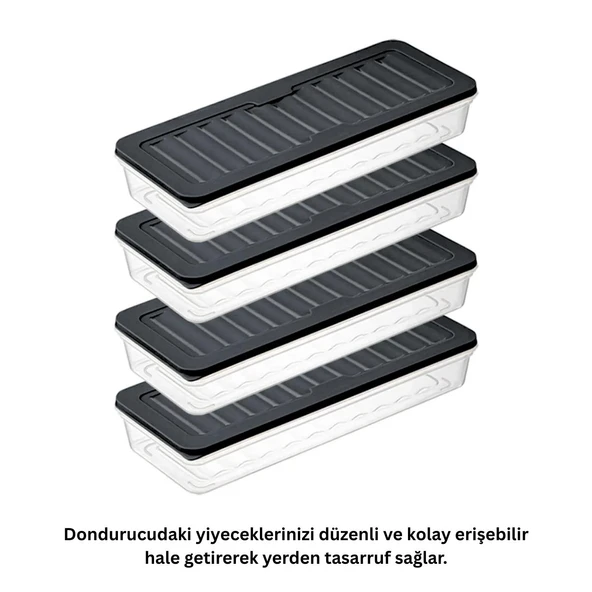 bigmate 4'lü Şeffaf Saklama Kabı 4x1 Lt BGMT1515 Mikrodalga Buzdolabı ve Dondurucu Uyumlu Düzenleyici - 2
