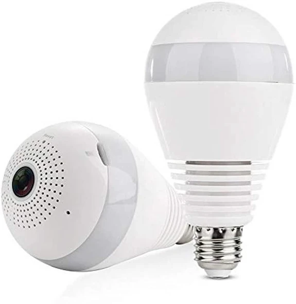 GLRTECH V9 V-01 360 DERECE WİFİ MİCRO SD KAYITLI E27 DUYLU AMPÜL KAMERA GECE GÖRÜŞLÜ - Resim 4