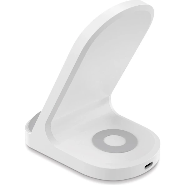 Polosmart 2 In 1 Masaüstü Kablosuz Şarj Cihazı Beyaz PBS129 - Resim 3