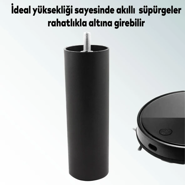 Mobilya Kanepe Sehpa TV Ünitesi Koltuk ince Diş Orta Destek Ayağı 15 cm Siyah Baza Ayak 4 Adet - Resim 4