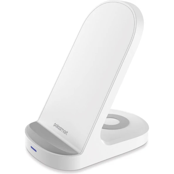 Polosmart PSM126 2İn1 Masaüstü Kablosuz Şarj Cihazı Beyaz