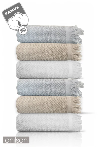 6'lı Jelena Banyo Havlusu - 70x140 Cm, 490Gr, %100 Pamuk, Spa Ve Otel Havlusu, Günlük Kullanıma Uygun - Resim 2