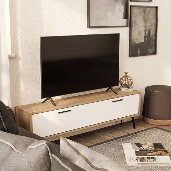4064 Bold 138 Cm Tv Ünitesi Sepet-Beyaz - 4