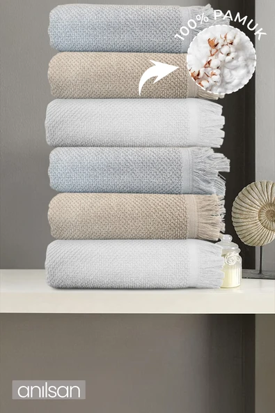 6'lı Jelena Banyo Havlusu - 70x140 Cm, 490Gr, %100 Pamuk, Spa Ve Otel Havlusu, Günlük Kullanıma Uygun ürün görseli