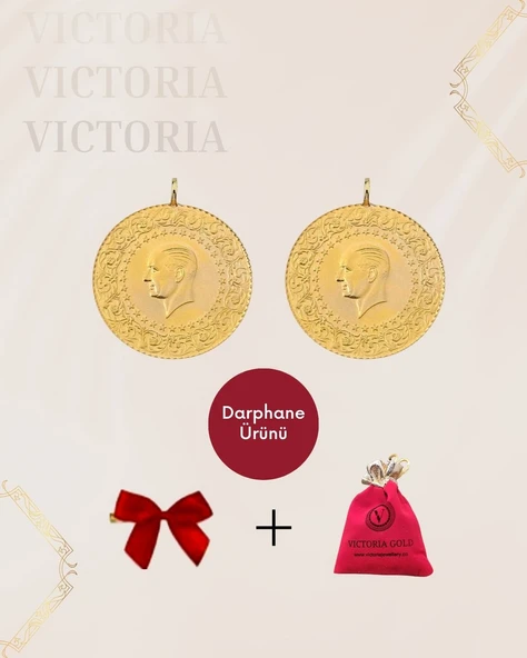 VICTORIA GOLD 2 Adet Yarım Altın -yeni Tarihli 2025 (KULPLU 22 AYAR)