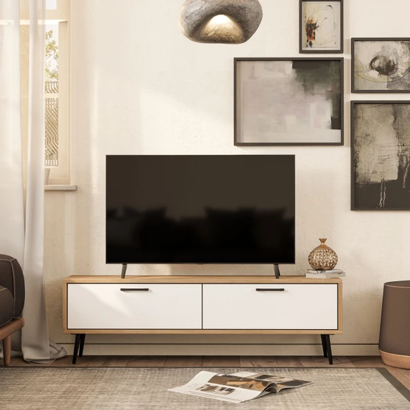 4064 Bold 138 Cm Tv Ünitesi Sepet-Beyaz - 3
