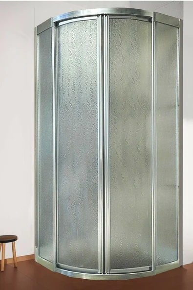 UBM Duşakabin Krom Oval Mika Camlı 100x100 (Teknesiz)