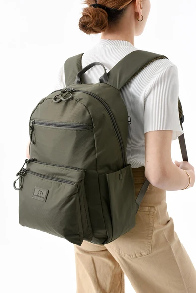 571 collections Orta Boy Sırt Çantası Ultra Hafif Çok Cepli Haki (Model:571-13-9B) - Resim 3
