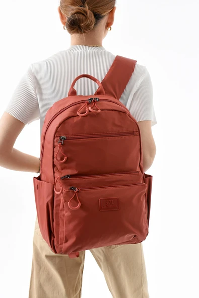 571 collections Orta Boy Sırt Çantası Ultra Hafif Çok Cepli Kiremit (Model:571-13-9B) ürün görseli