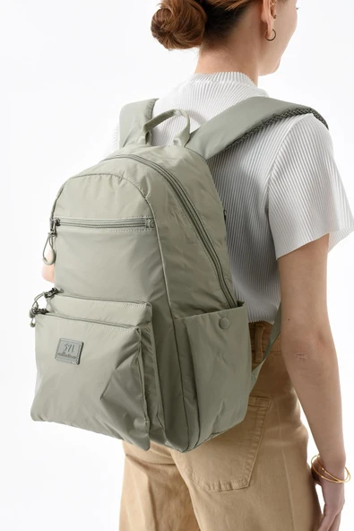 571 collections Orta Boy Sırt Çantası Ultra Hafif Çok Cepli Vizon (Model:571-13-9B) - Resim 3