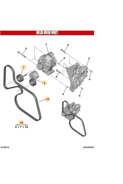 Citroen Nemo 1.3 Alternatör Kayış Seti Gergili PSA 1631896580