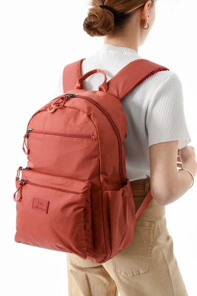 571 collections Orta Boy Sırt Çantası Ultra Hafif Çok Cepli Kiremit (Model:571-13-9B) - Resim 3