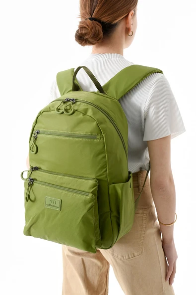 571 collections Orta Boy Sırt Çantası Ultra Hafif Çok Cepli Açık Yeşil (Model:571-13-9B) - Resim 3