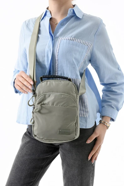 Üç Bölmeli Unisex Göğüs (Bodybag) - El Çantası Vizon (Model: 571-9P)