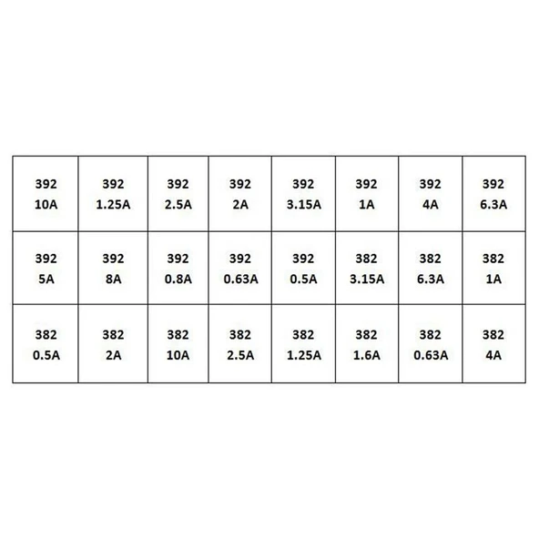 Pcb Tip Sigorta Seti 240 Adet 24 Çeşit 250v Gecikmeli (Slow) Şeffaf Çantada - 4