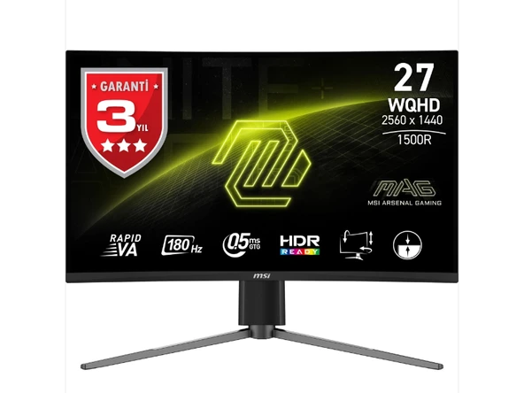 MSI MAG 27CQ6PF 27'' WQHD CURVE RAPID VA 180HZ 0.5MS FREESYNC GAMING MONITÖR
