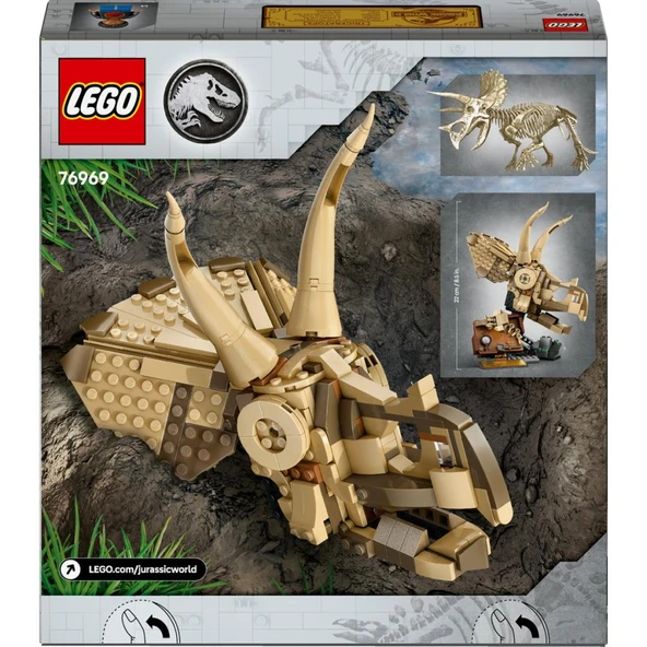 LEGO 76969 Jurassic World Dinozor Fosilleri: Triceratops Kafatası - Resim 4