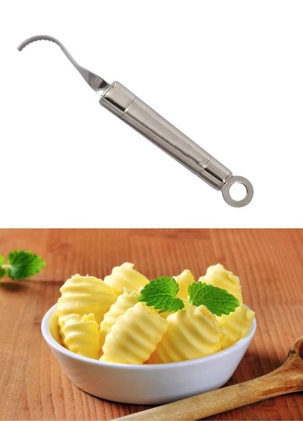 Tereyağ Çekeceği Paslanmaz Çelik Tereyağ Kaşığı Sunum Kaşığı 21 cm