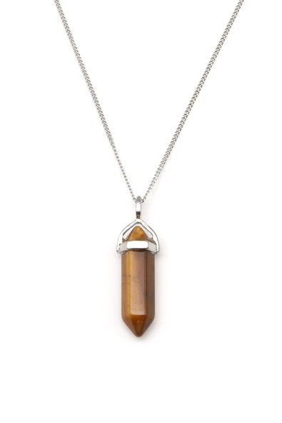 Kaplan Gözü Doğal Taş Çivi Model Kolye