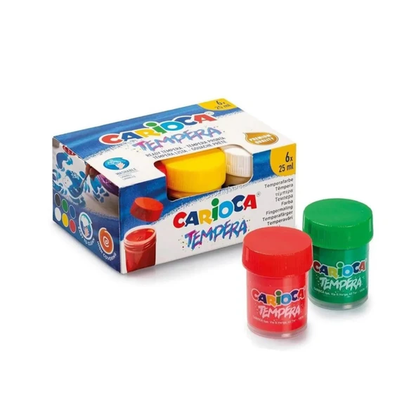Carioca Tempera Süper Yıkanabilir 6 Renk 25 ml Sulu Boya (40422)