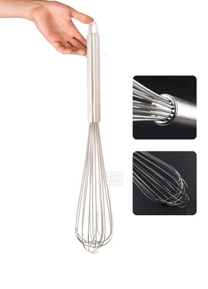 Sos Çırpma Teli Paslanmaz Yumurta Çırpıcı Çikolata Çırpıcı Krema Çırpıcı Çelik Saplı 40 cm