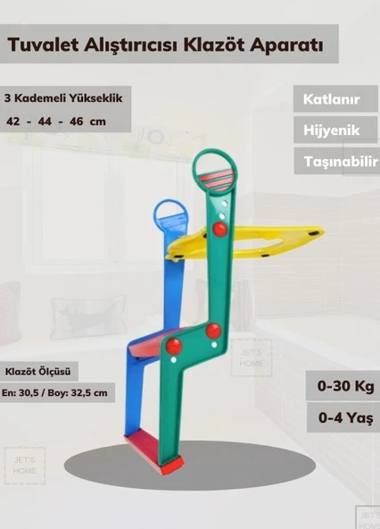 Tuvalet Alıştırıcı Çoçuklar İçin Wc Yardımcısı Basamaklı Alıştırıcı Bez Bırakmaya Yardımcı - Resim 2