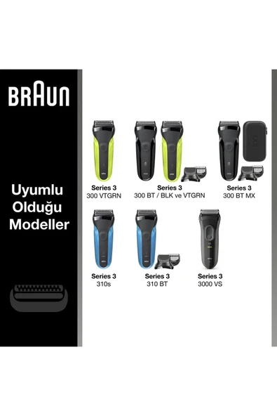 Braun Series 3 21b Tıraş Makinesi Yedek Başlığı - Siyah - 2