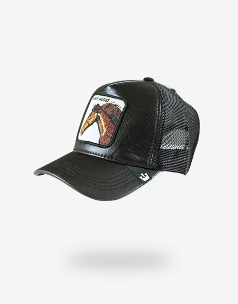 Goorin Bros Animal Farm Trucker Dark Horse Leather