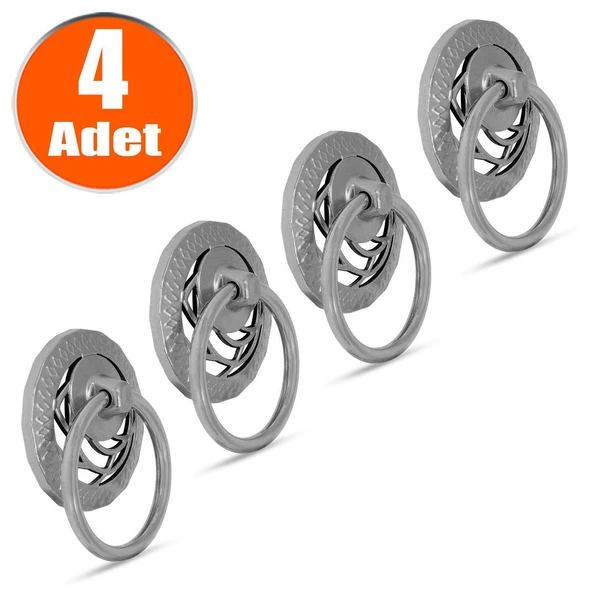 Sarkaç Mobilya Mutfak Çekmece Dolap Dolabı Kapak Kulpu Kulpları Kulbu Metal Krom Halka Kulp (4 ADET) ürün görseli