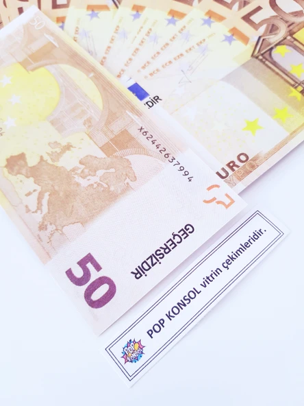 50 Adet Karışık Euro Geçersiz Para Parti Şaka Düğün Oyun Parası Yabancı Para - 3