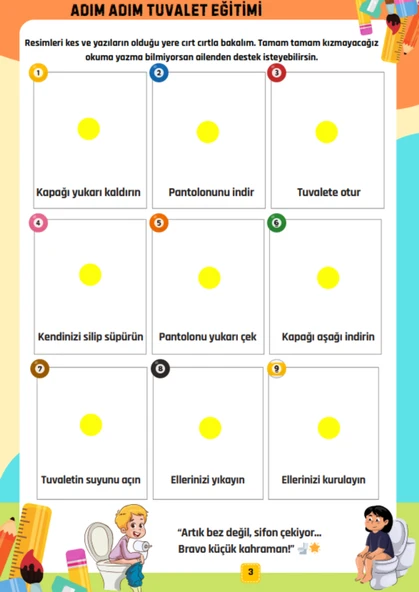 Çocuklara Tuvalet Eğitimi ve Diş Fırçalama Eğitimi YAZ-SİL Kitabı (Cırt Cırtlı) - Resim 4