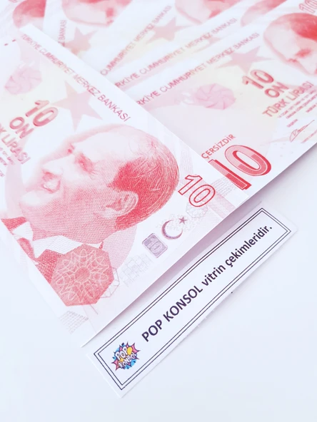 50 Adet Karışık Geçersiz Para Parti Şaka Düğün Oyun Parası Türk Lirası - 3