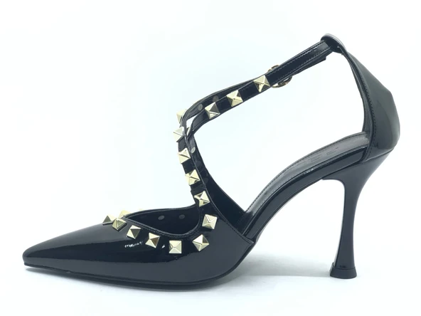 Feles Zımba Detaylı Kadın Topuklu Ayakkabı - Resim 9