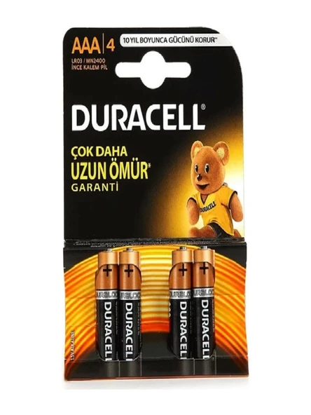 DURACELL AAA İNCE PİL BELÇİKA 4 LÜ KART