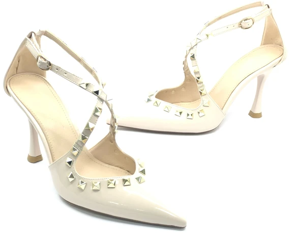 Feles Zımba Detaylı Kadın Topuklu Ayakkabı - Resim 3