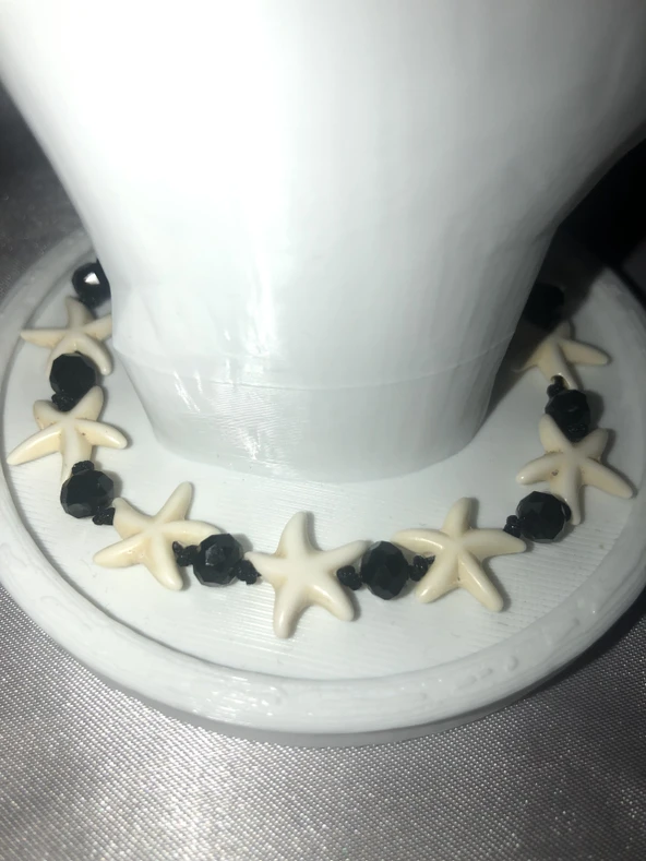 Deniz Yıldızlı Siyah Kristal Boncuklu Bileklik - 5