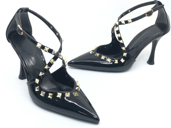 Feles Zımba Detaylı Kadın Topuklu Ayakkabı - Resim 7