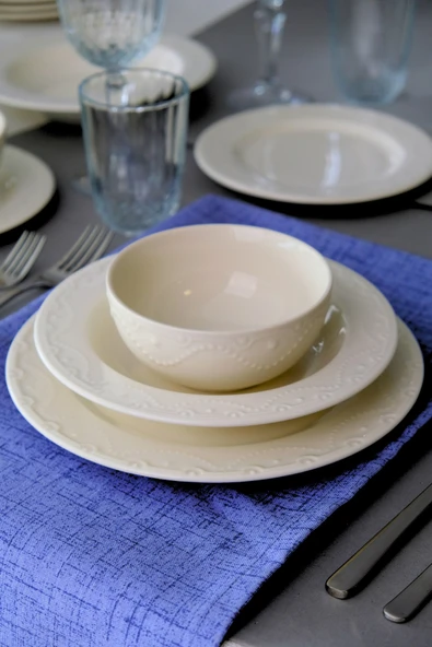 Porser Zincir Transparan Yemek Takımı 6 Kişilik 24 Parça ZNC24YK - 4