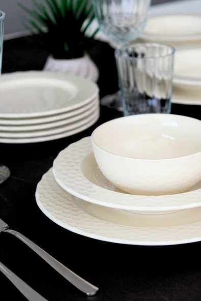 Porser Costa Transparan Yemek Takımı 6 Kişilik 24 Parça COS24YK - 6